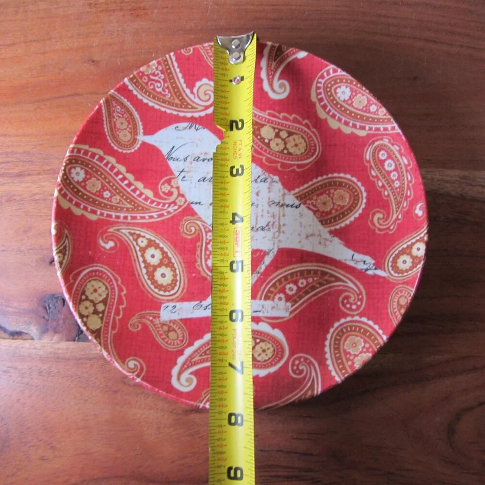 3 for $24 - pier 1 paisley bird red appetizer plate (W6361)